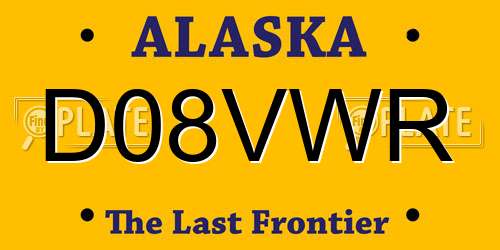 D08VWR Alaska License Plate