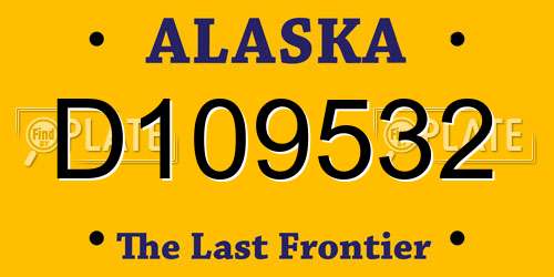 D109532 Alaska License Plate