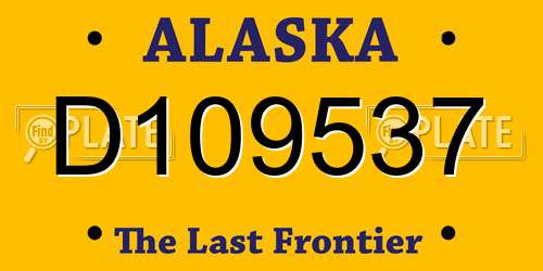 D109537 Alaska License Plate