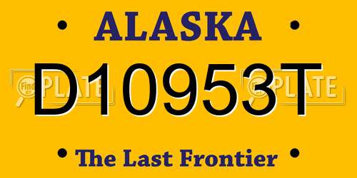 D10953T Alaska License Plate