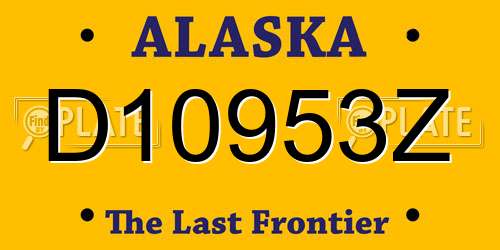 D10953Z Alaska License Plate
