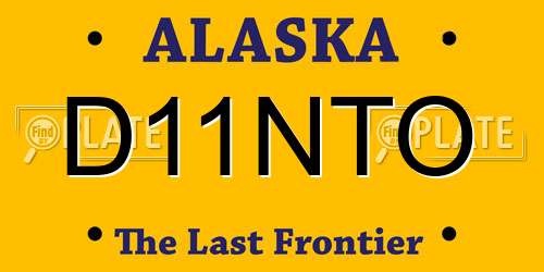 D11NTO Alaska License Plate