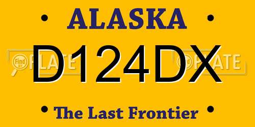 D124DX Alaska License Plate