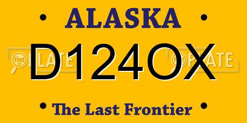 D124OX Alaska License Plate