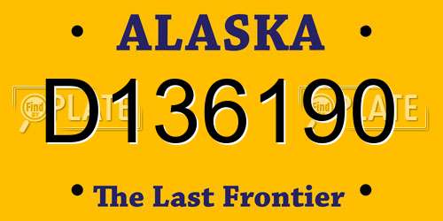 D136190 Alaska License Plate