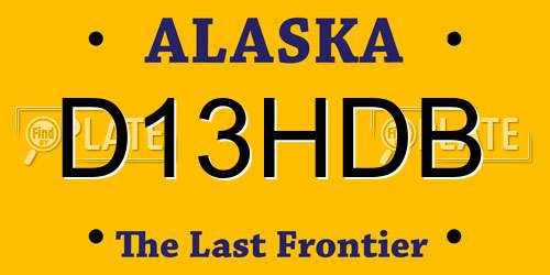 D13HDB Alaska License Plate