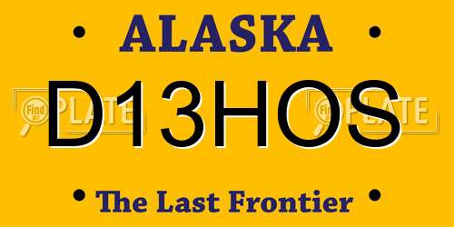 D13HOS Alaska License Plate