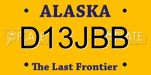 D13JBB Alaska License Plate