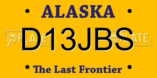 D13JBS Alaska License Plate