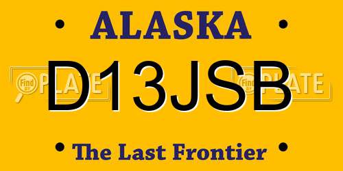 D13JSB Alaska License Plate
