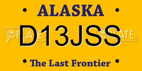 D13JSS Alaska License Plate