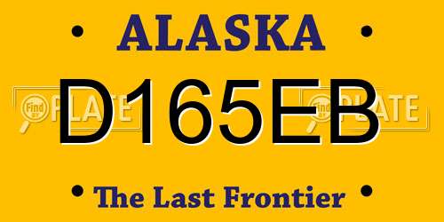 D165EB Alaska License Plate