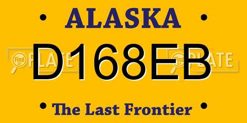 D168EB Alaska License Plate