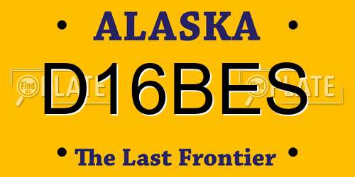 D16BES Alaska License Plate