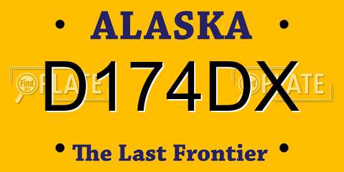 D174DX Alaska License Plate