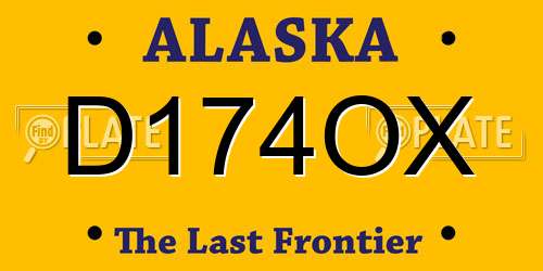 D174OX Alaska License Plate