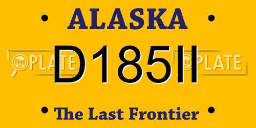 D185II Alaska License Plate