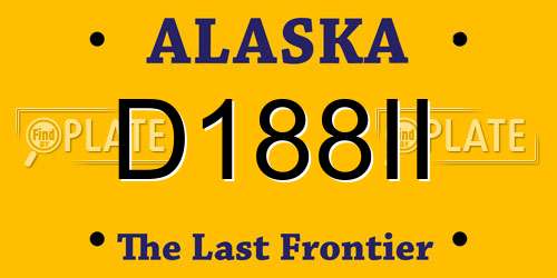 D188II Alaska License Plate