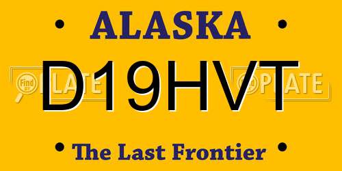 D19HVT Alaska License Plate