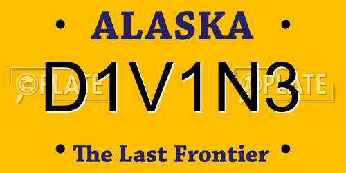 D1V1N3 Alaska License Plate