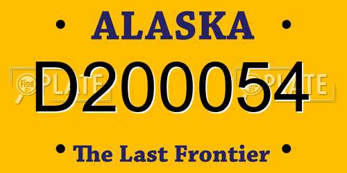 D200054 Alaska License Plate