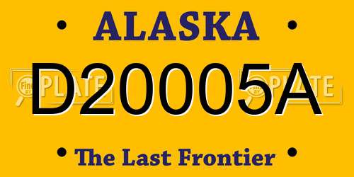 D20005A Alaska License Plate