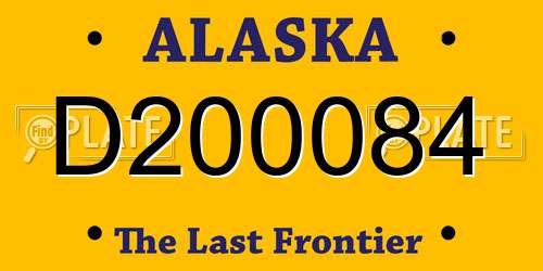 D200084 Alaska License Plate