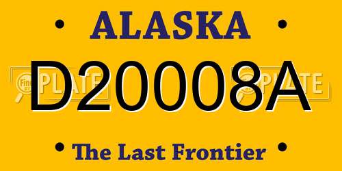 D20008A Alaska License Plate