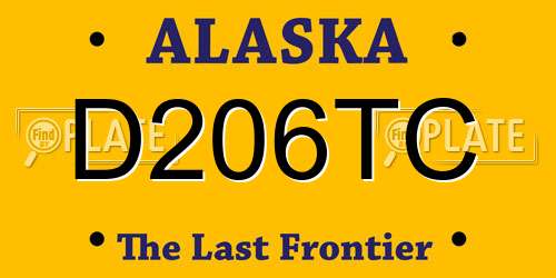 D206TC Alaska License Plate