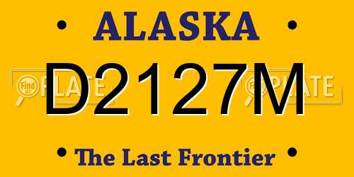 D2127M Alaska License Plate