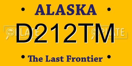 D212TM Alaska License Plate