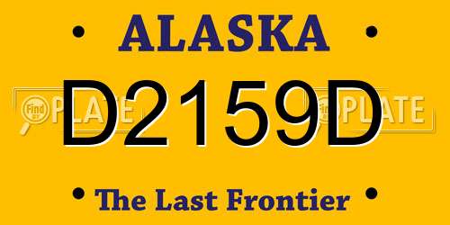 D2159D Alaska License Plate