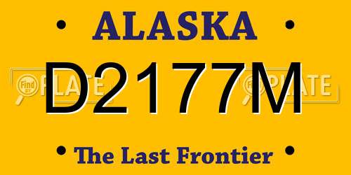 D2177M Alaska License Plate