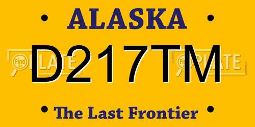 D217TM Alaska License Plate