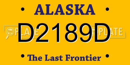 D2189D Alaska License Plate