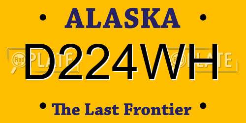D224WH Alaska License Plate