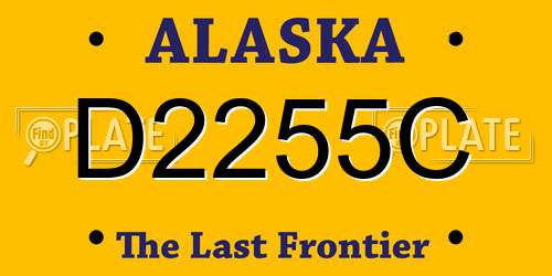 D2255C Alaska License Plate