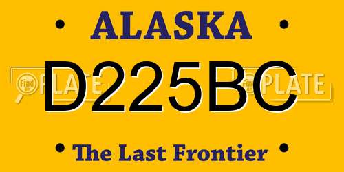 D225BC Alaska License Plate