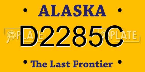 D2285C Alaska License Plate