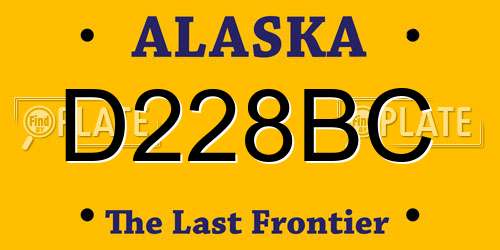 D228BC Alaska License Plate
