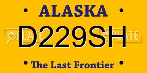 D229SH Alaska License Plate