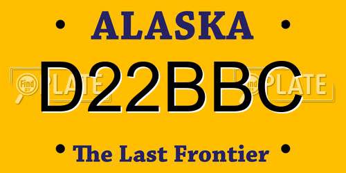 D22BBC Alaska License Plate