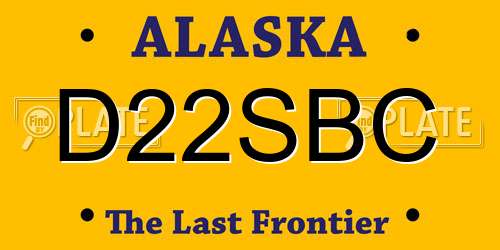 D22SBC Alaska License Plate