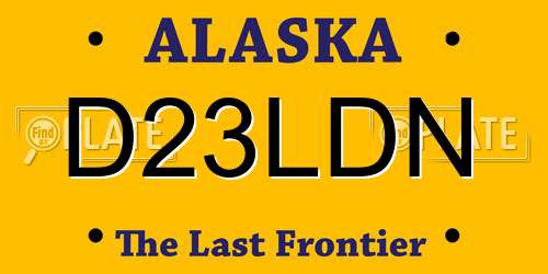 D23LDN Alaska License Plate