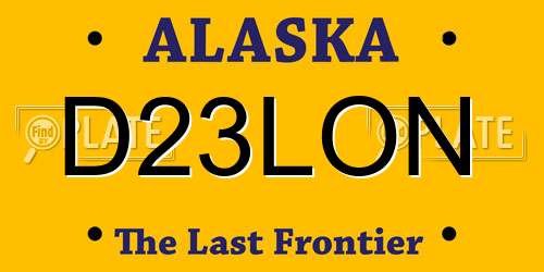 D23LON Alaska License Plate