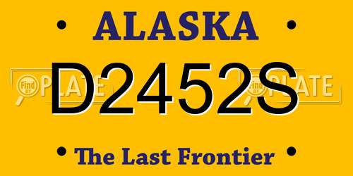 D2452S Alaska License Plate
