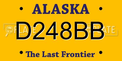 D248BB Alaska License Plate