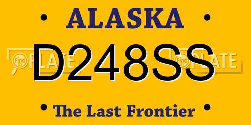 D248SS Alaska License Plate