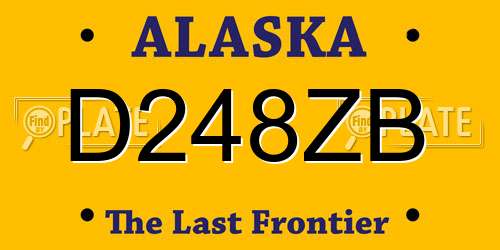 D248ZB Alaska License Plate