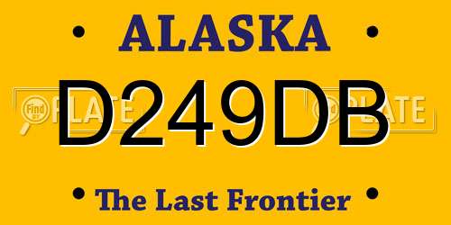 D249DB Alaska License Plate